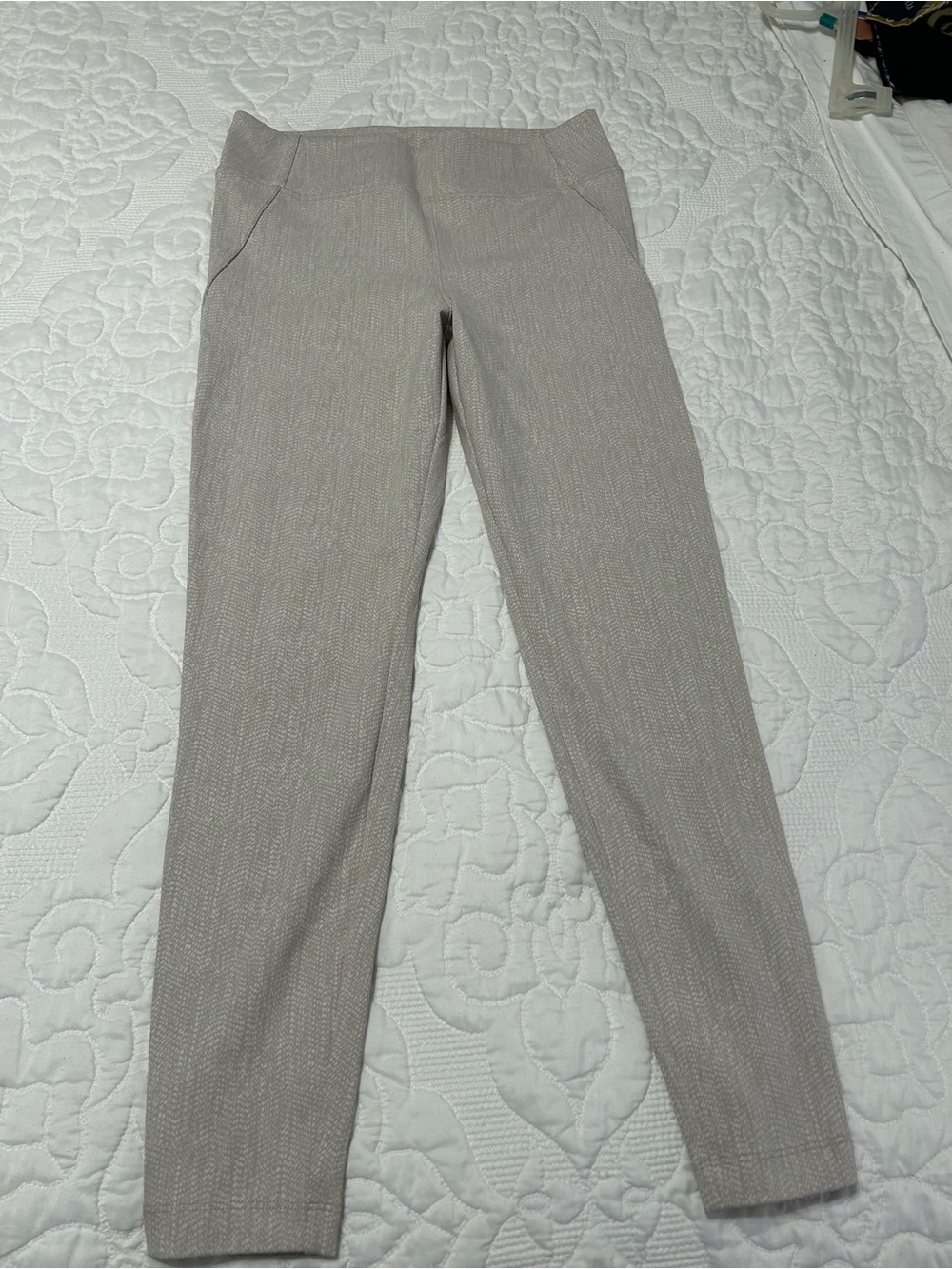 Athleta Delaney Skyline Textured Knit Ankle Pants - Taupe